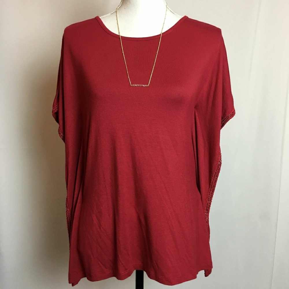 Red Batwing Sleeved Blouse ❤️